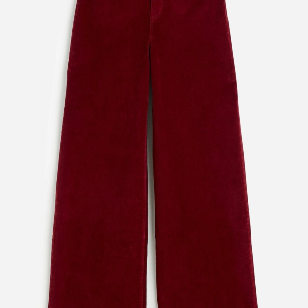 Madewell Burgundy Wide-Leg Corduroy Pants